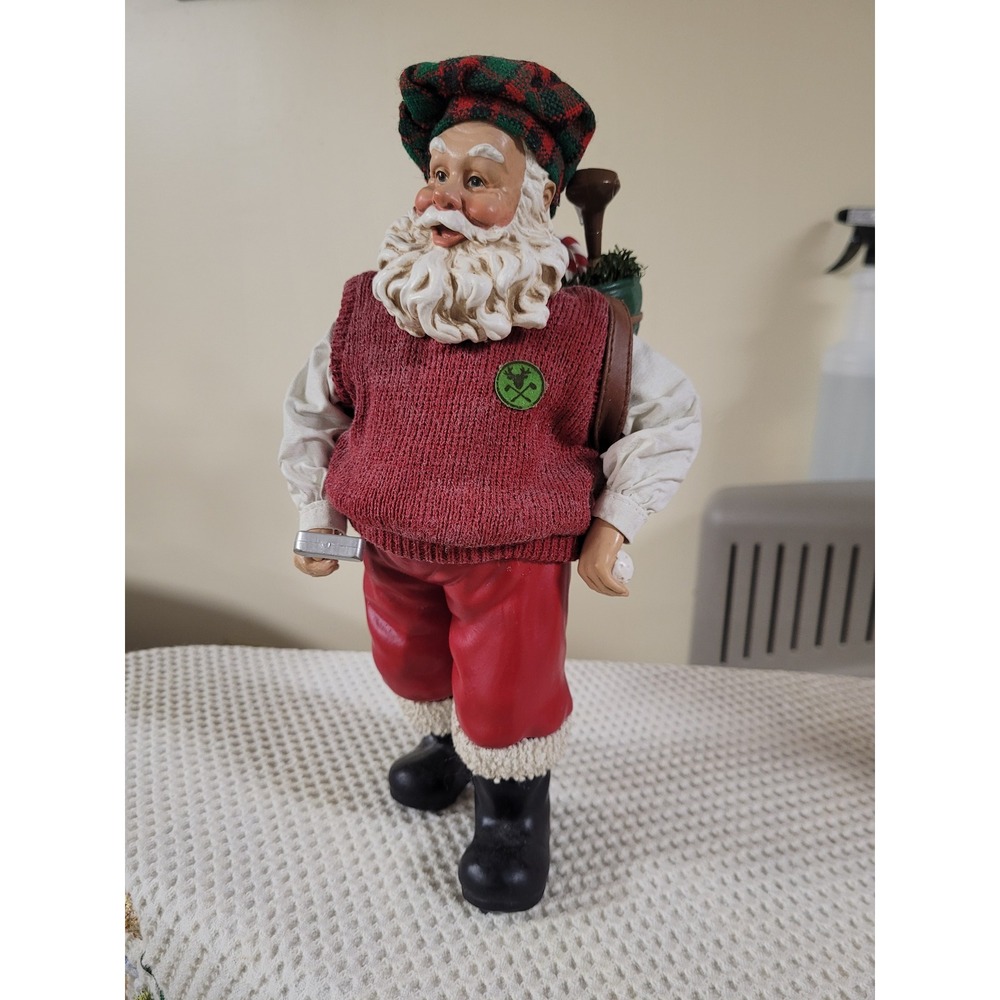 Kurt S Adler Fore! Santa Golfing Figurine Christmas Holiday 10 In Decor in Box
